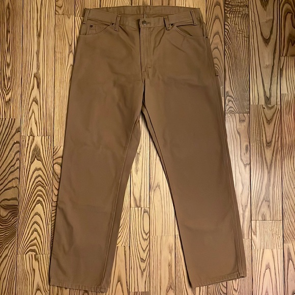 Dickies Light Brown Duck Relaxed Fit Carpenter Pants Mens 36 x 32 - Picture 2 of 5